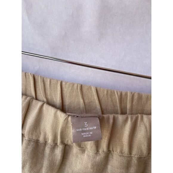 Chico’s 100% Linen Size 3 16/18 Crochet Maxi Skirt Embroidered Hem Boho Full - Picture 4 of 10